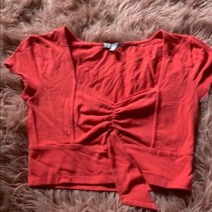 Red crop top